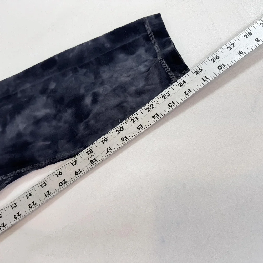 Lululemon Leggings Womens 14 Black Gray Tie Dye High Rise Yoga Athletic Pants